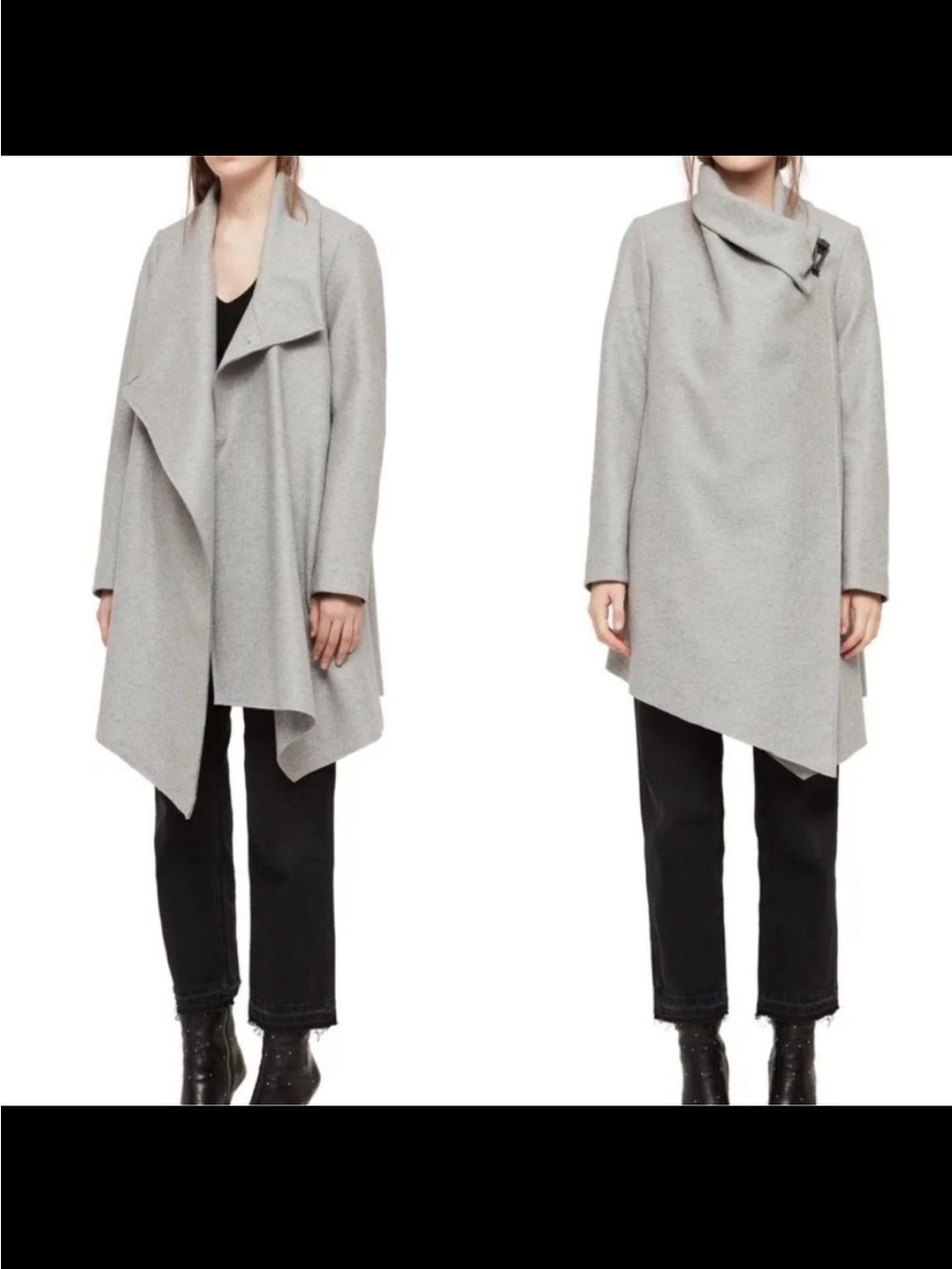 ALLSAINTS City Monument Coat Italian Wool Gray Size 2